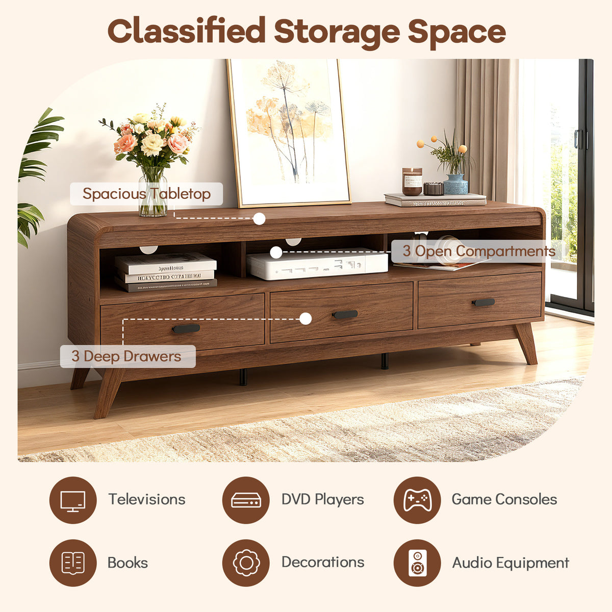 Wood Media Console detail 6