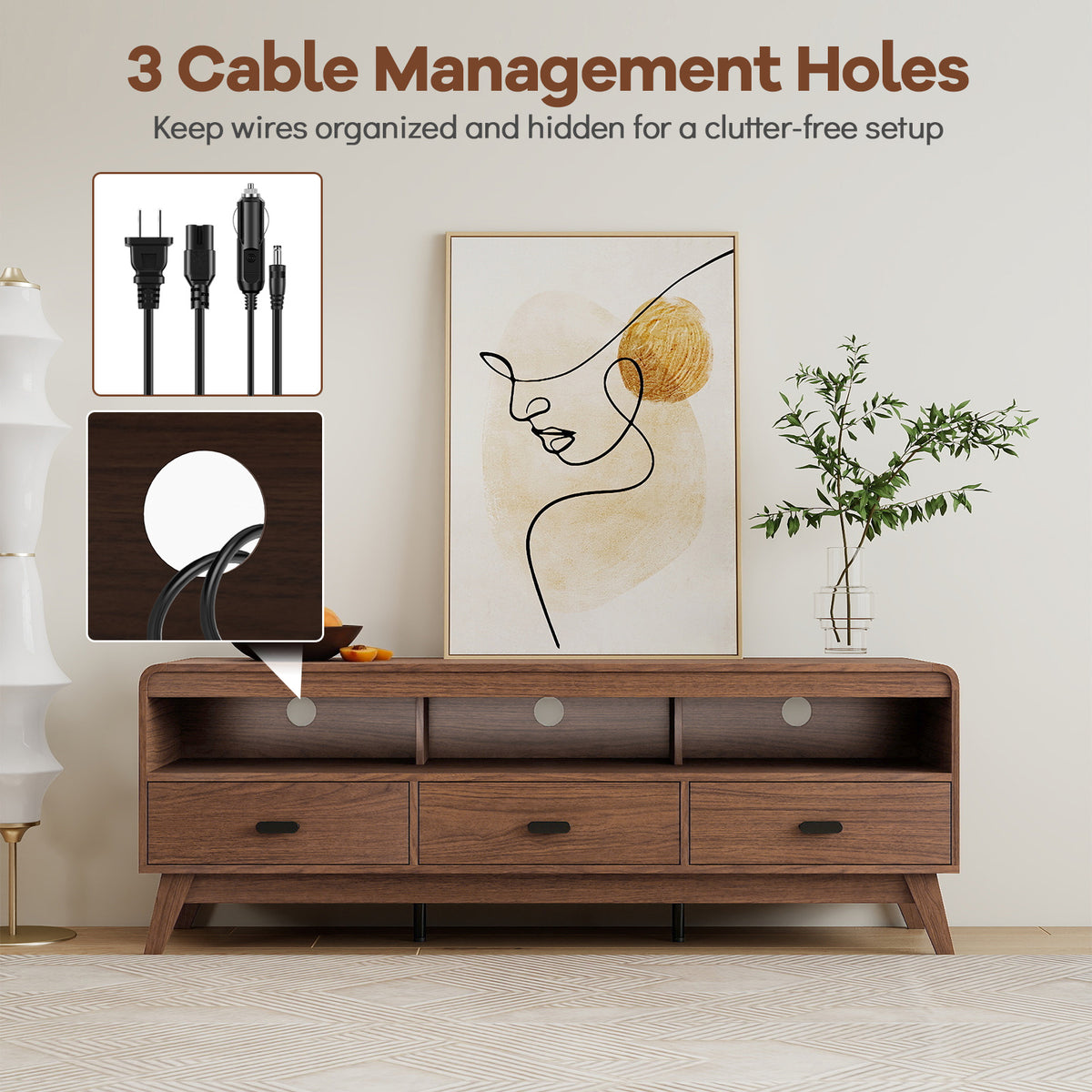 Wood Media Console detail 2