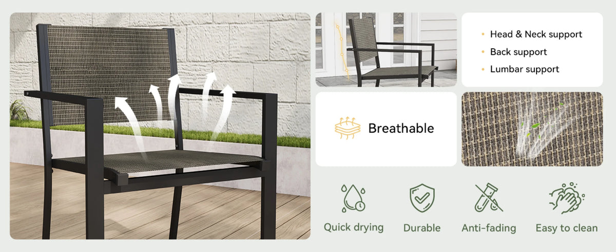 Metal Patio Dining Set detail 7
