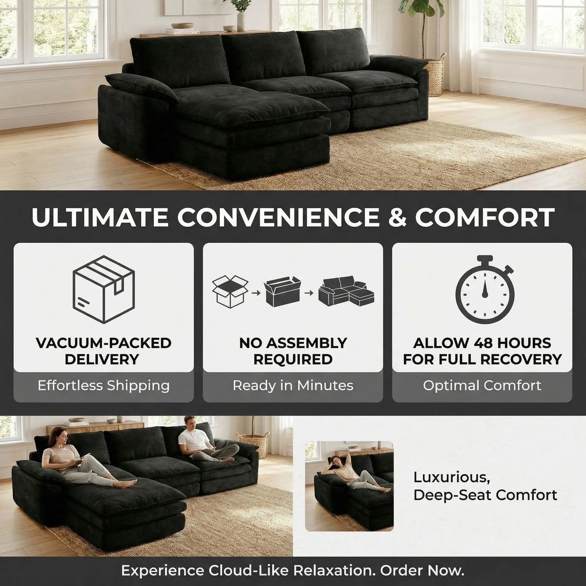 Chenille L-Shaped Sectional detail 1