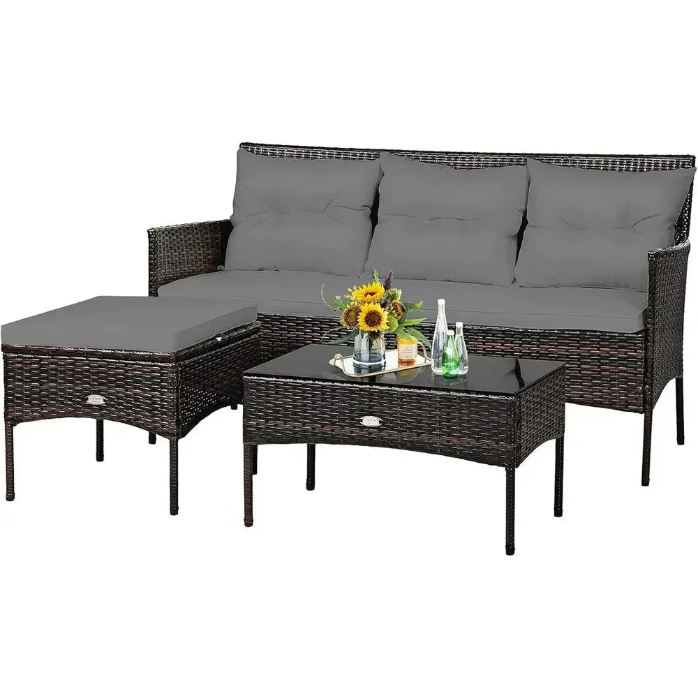 Sofa and Ottoman Patio Set