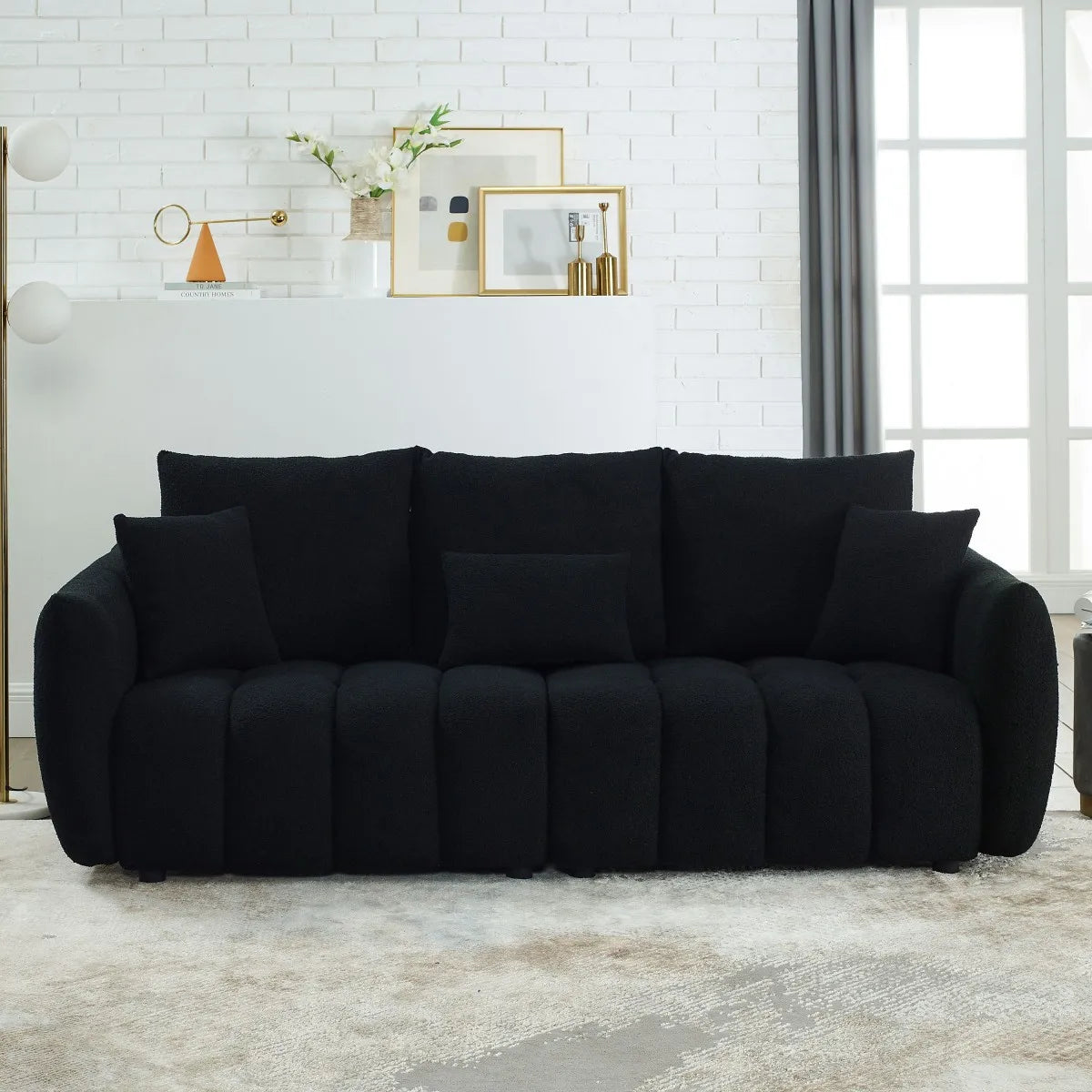 Bouclé Three-Seat Modular Sofa