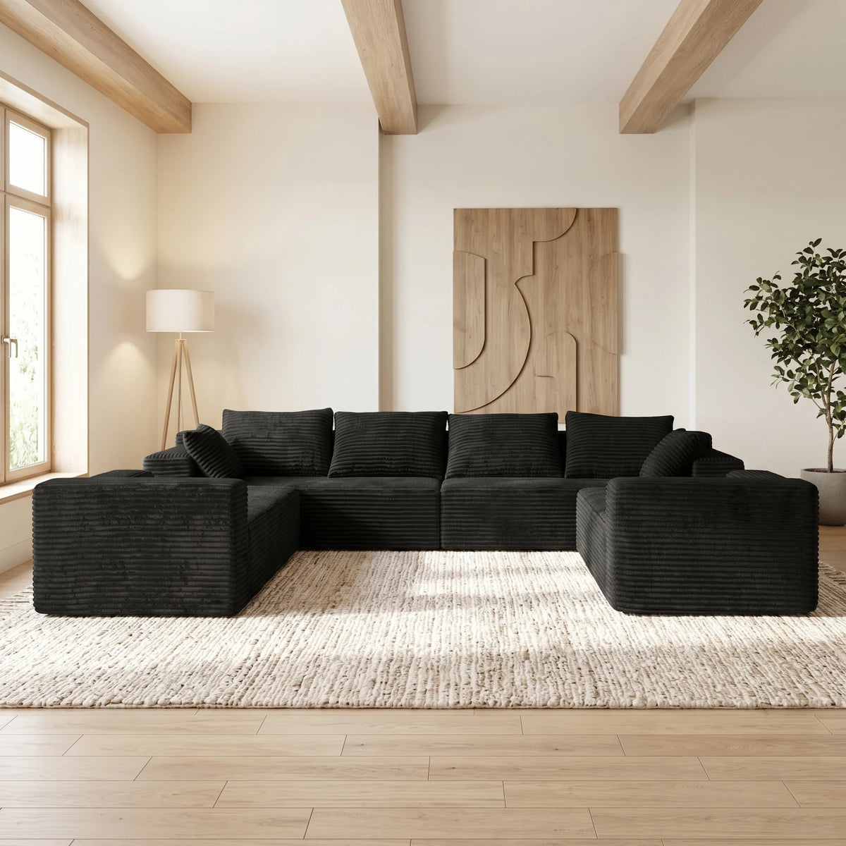 Oversized Corduroy U-Sectional