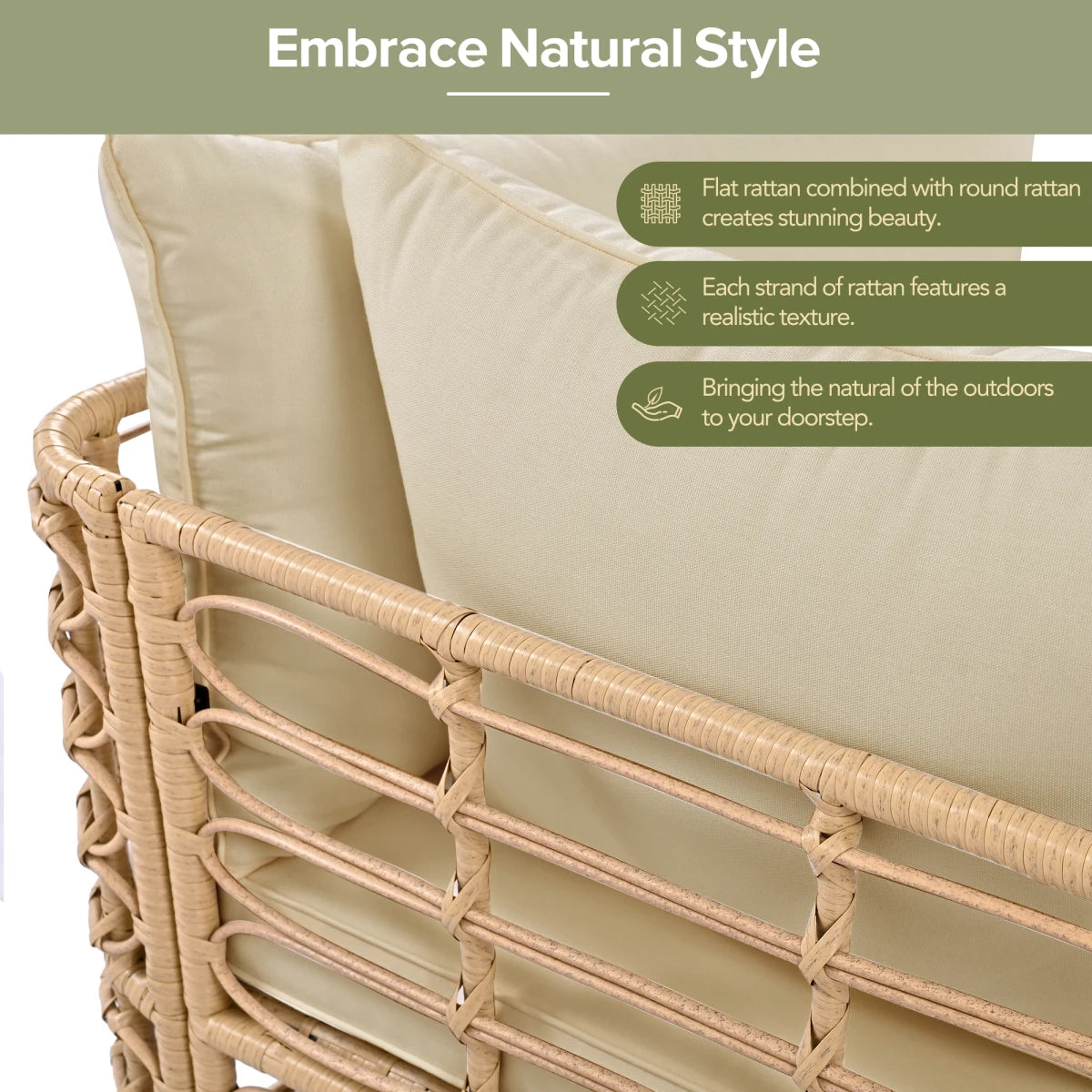 Seven-Piece Rattan Patio Set