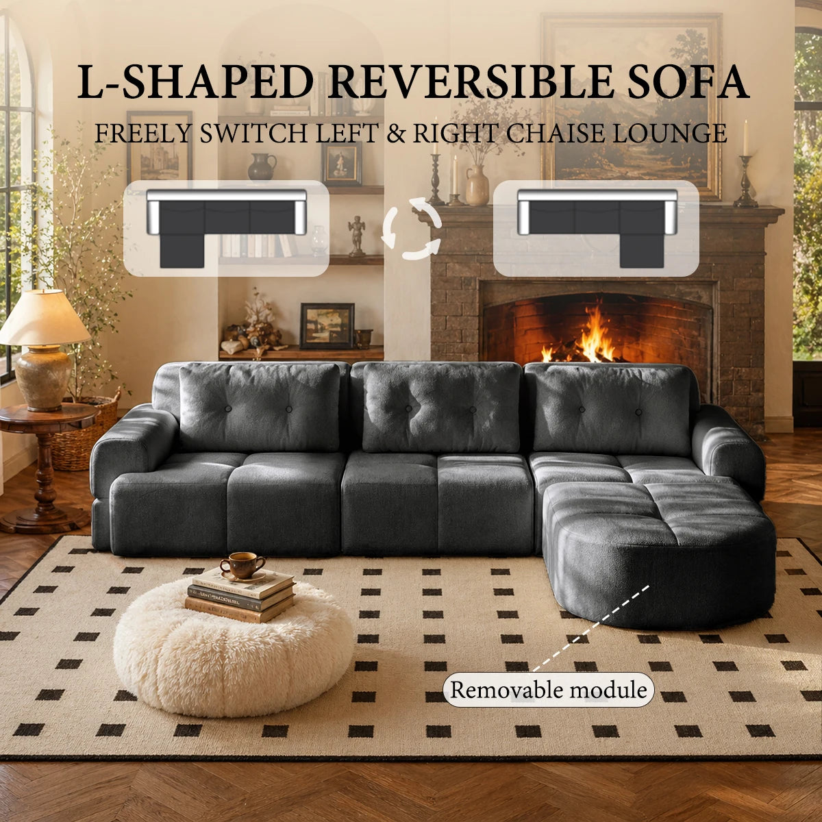 Convertible L-Shaped Sectional