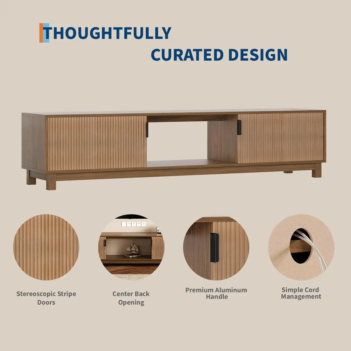 Fluted Wood Media Console
