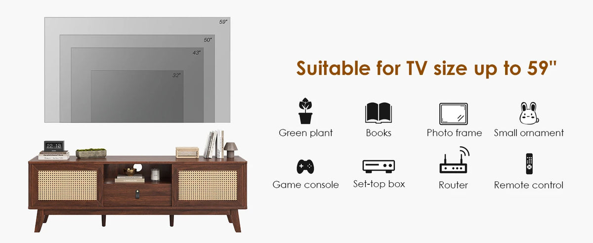 Rattan Door Media Console detail 5