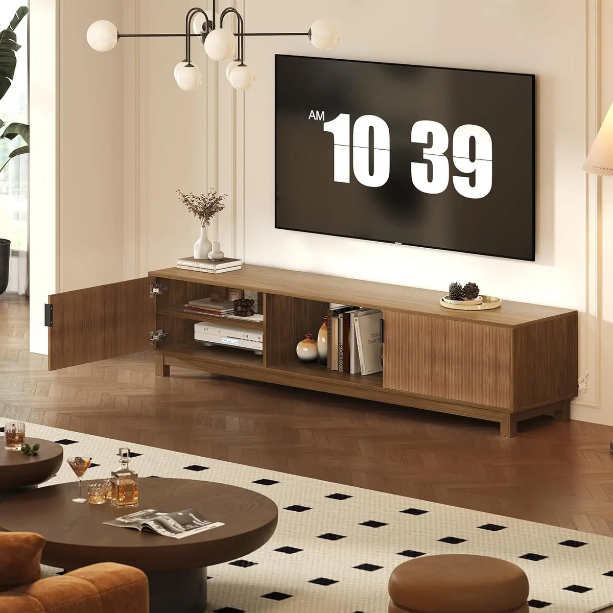 Fluted Wood Media Console