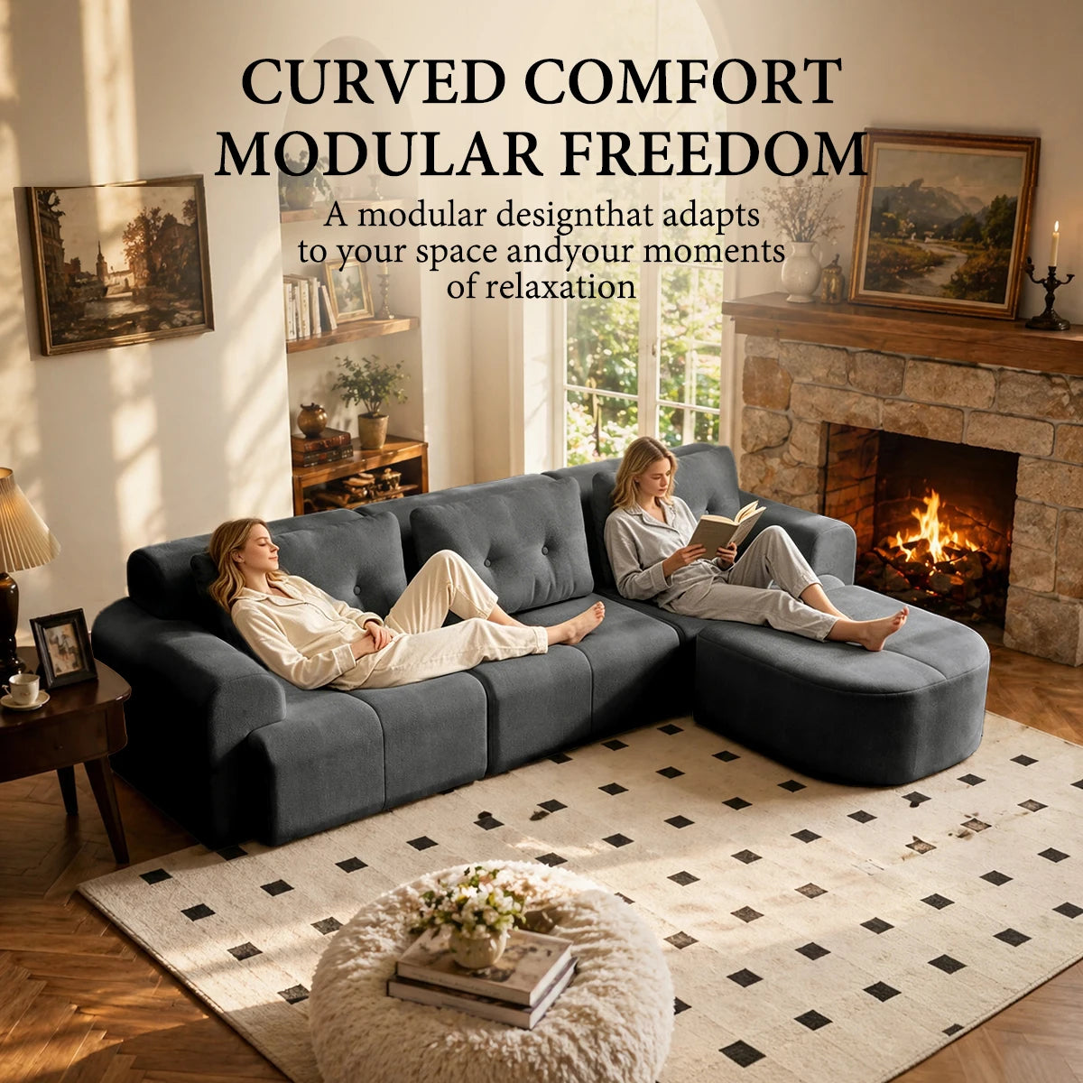 Convertible L-Shaped Sectional detail 8