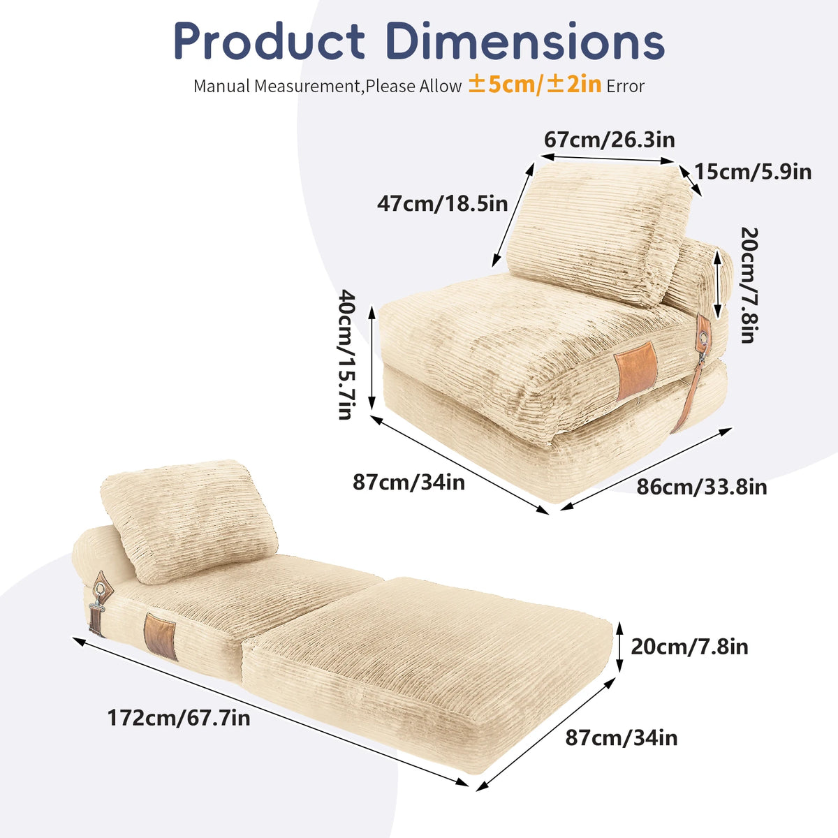 Corduroy Floor Sleeper Sofa