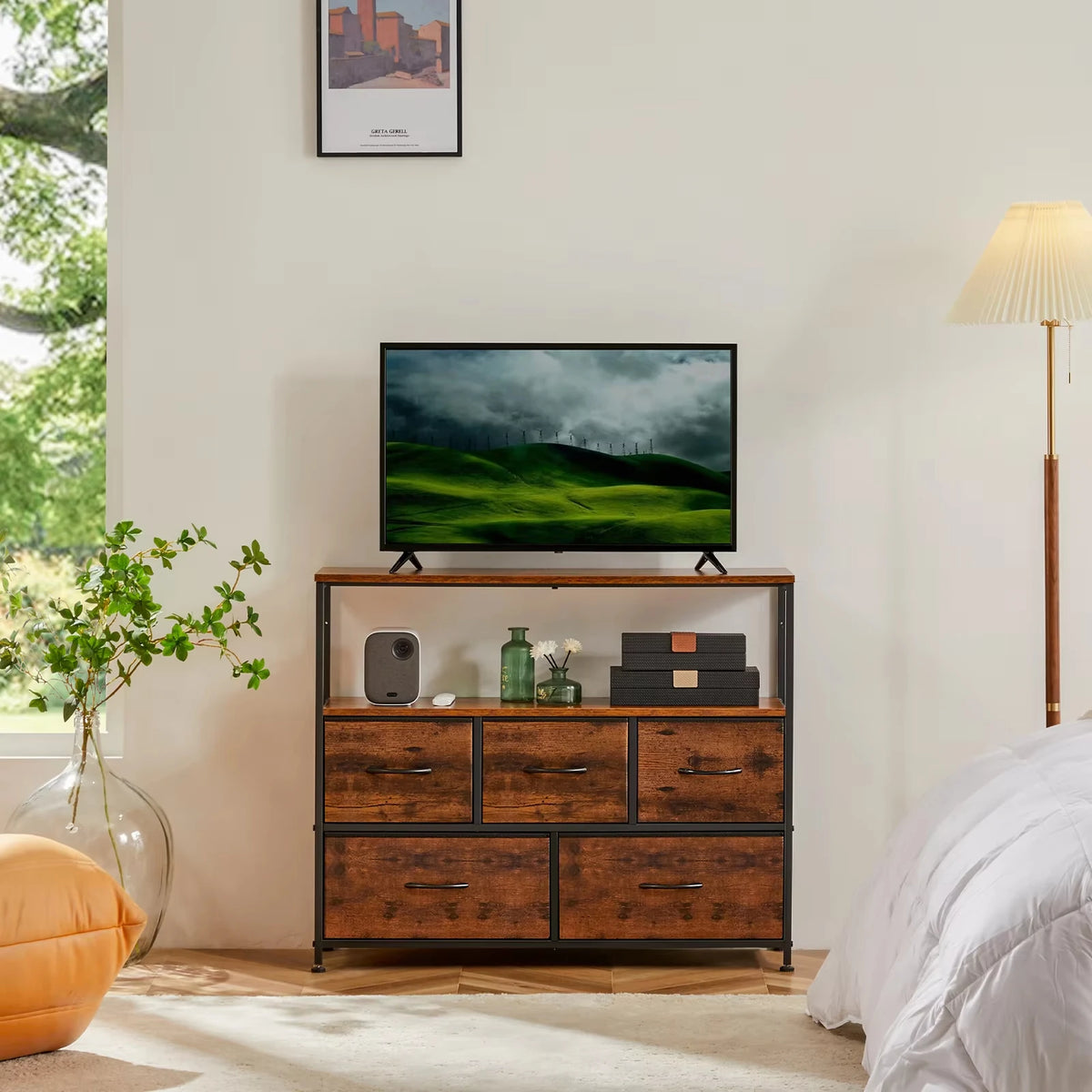 Five-Drawer Media Console