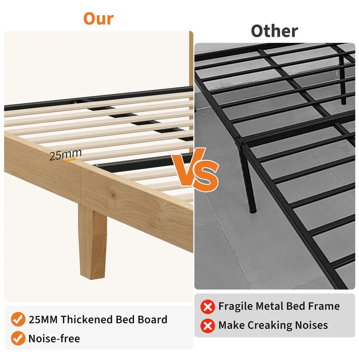 Full Rattan LED Platform Bed