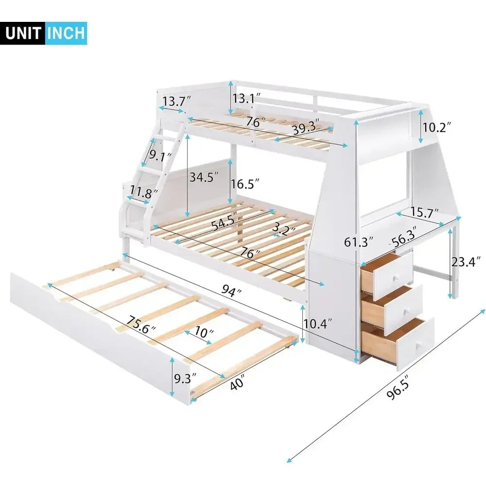 Twin-Over-Full Storage Bunk Bed detail 2