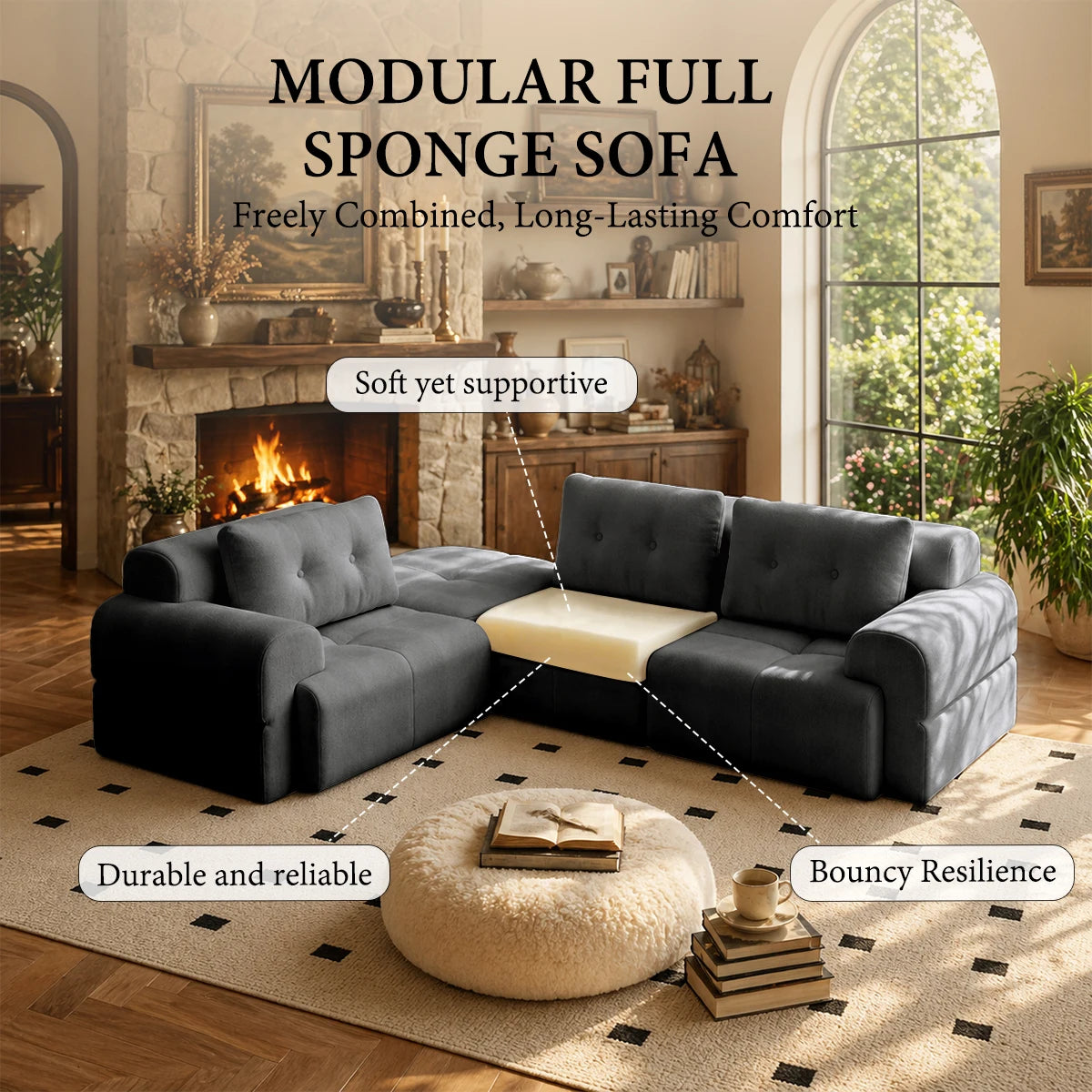 Convertible L-Shaped Sectional