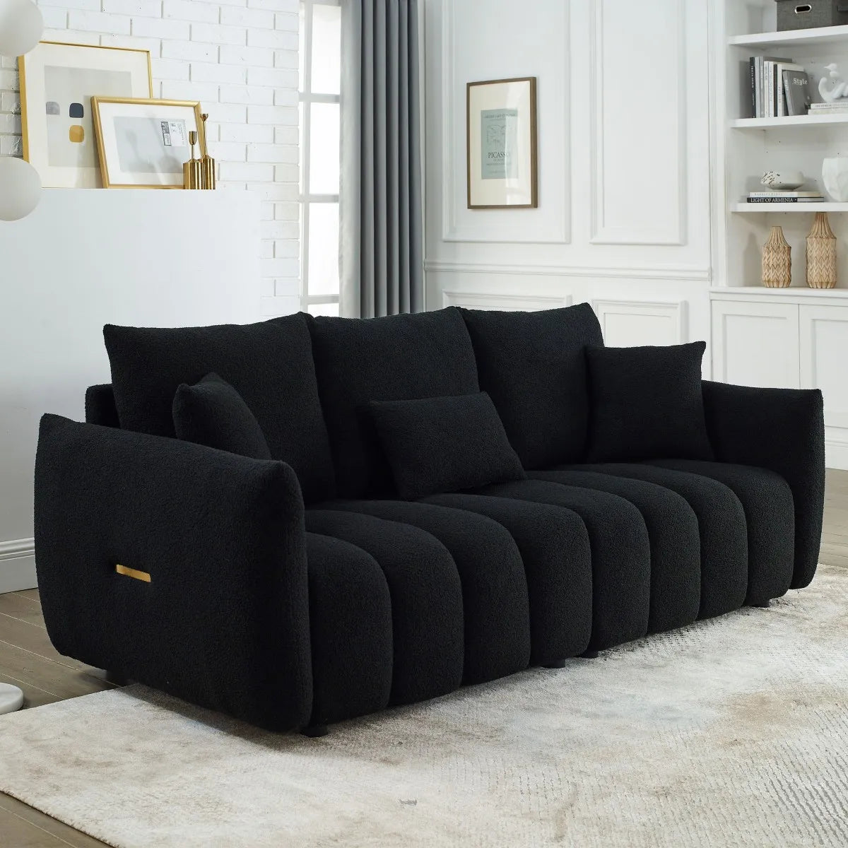 Bouclé Three-Seat Modular Sofa