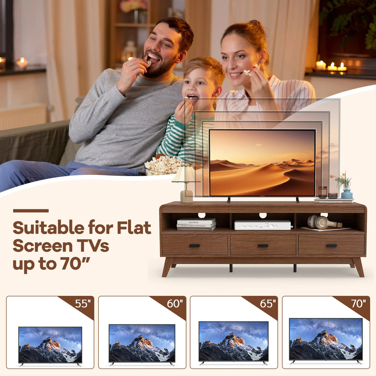 Wood Media Console