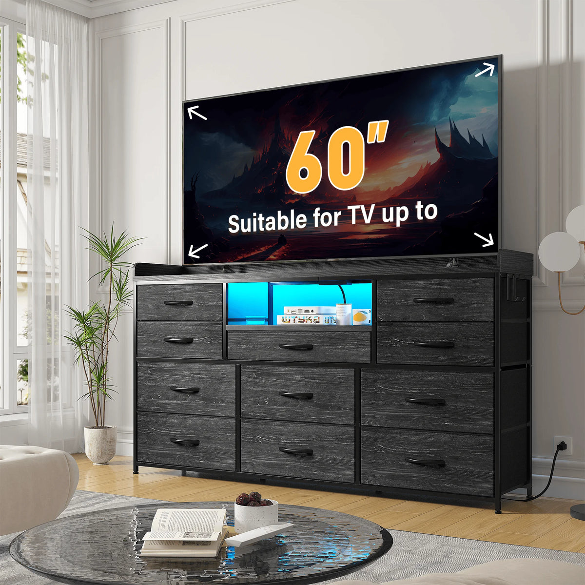 Eleven-Drawer Media Console detail 4