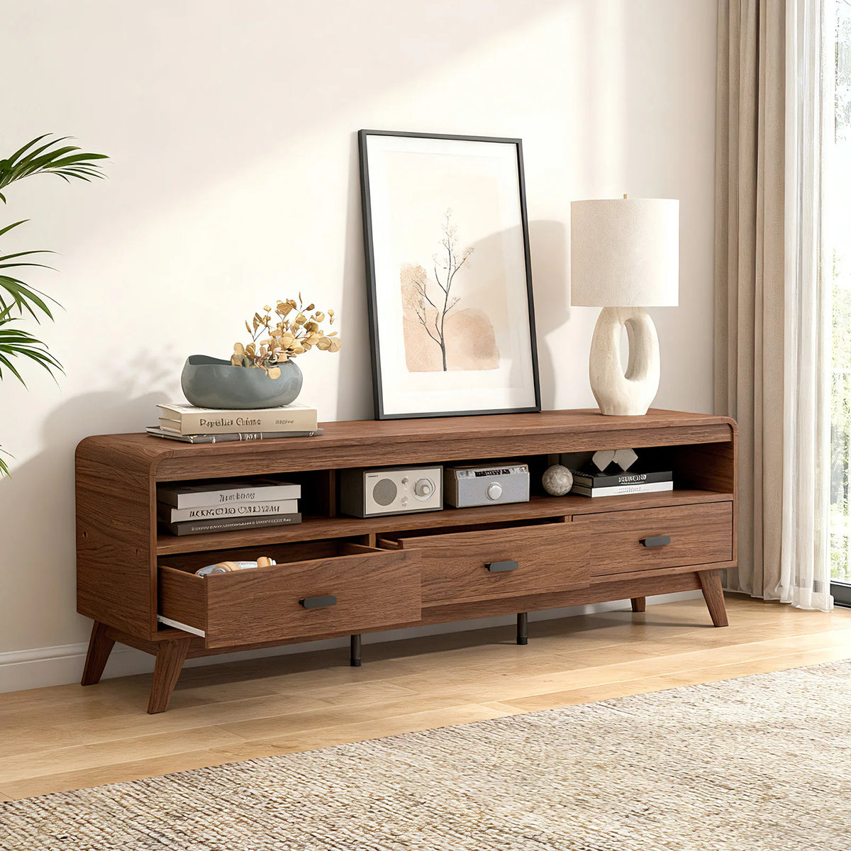 Wood Media Console