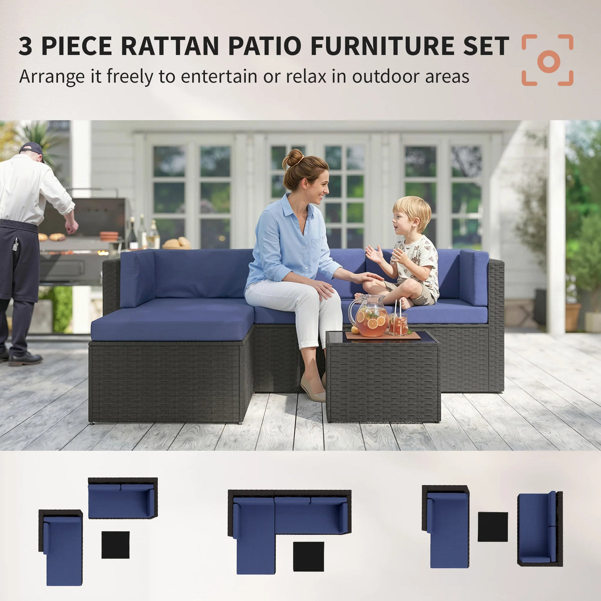 Rattan Patio Conversation Set
