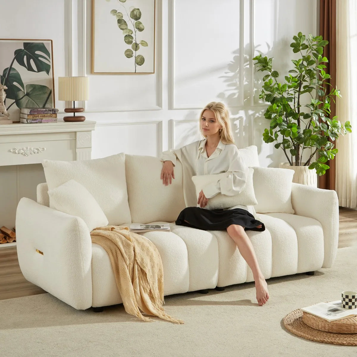 Bouclé Three-Seat Modular Sofa detail 14