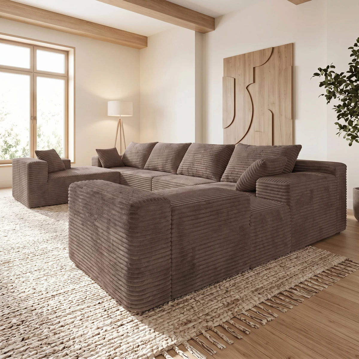 Oversized Corduroy U-Sectional