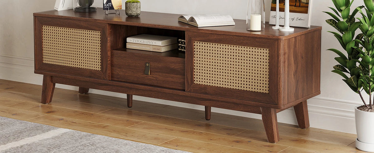 Rattan Door Media Console detail 2