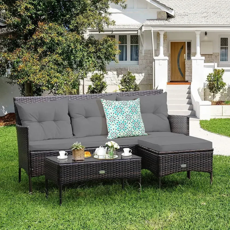 Sofa and Ottoman Patio Set
