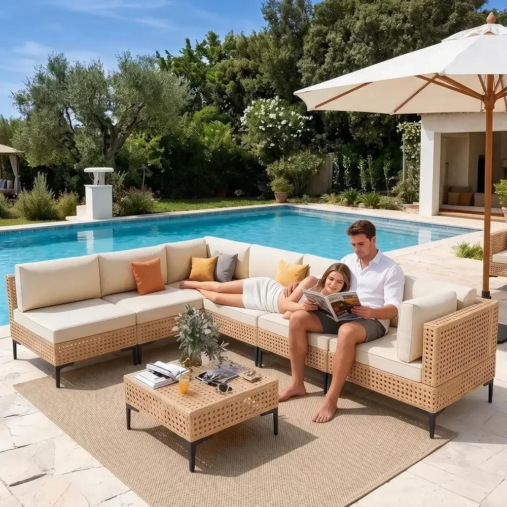 Seven-Piece Patio Sectional