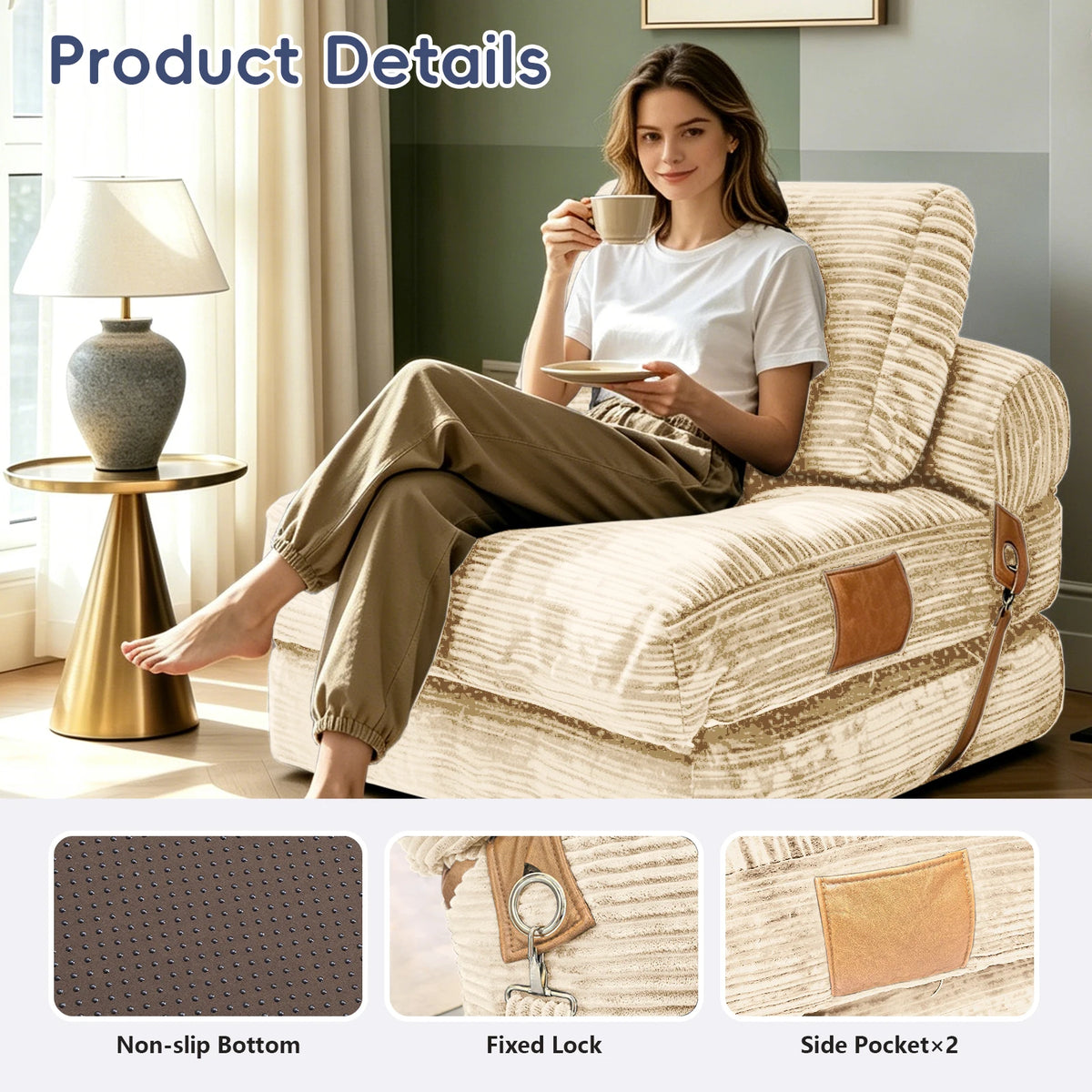 Corduroy Floor Sleeper Sofa