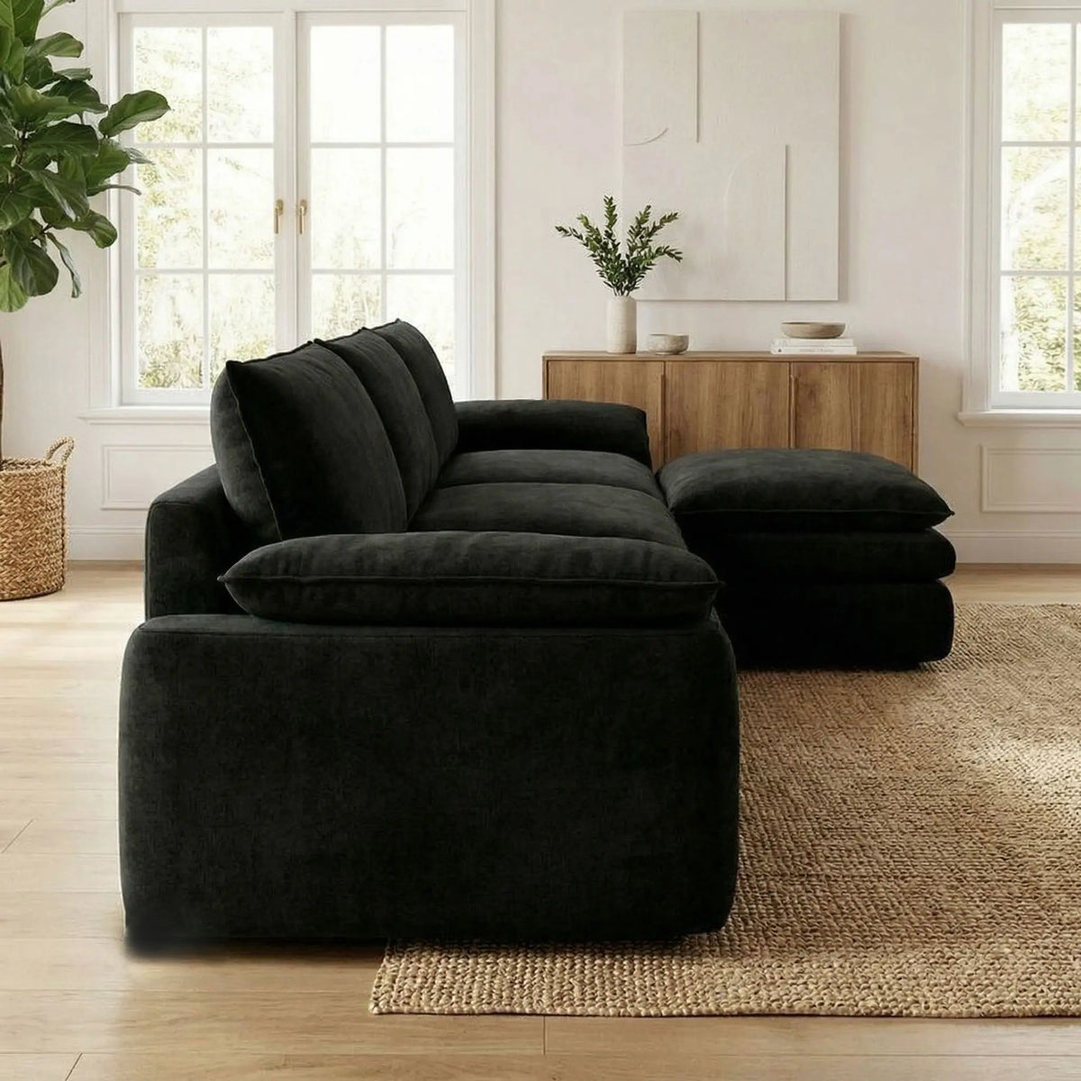Chenille L-Shaped Sectional