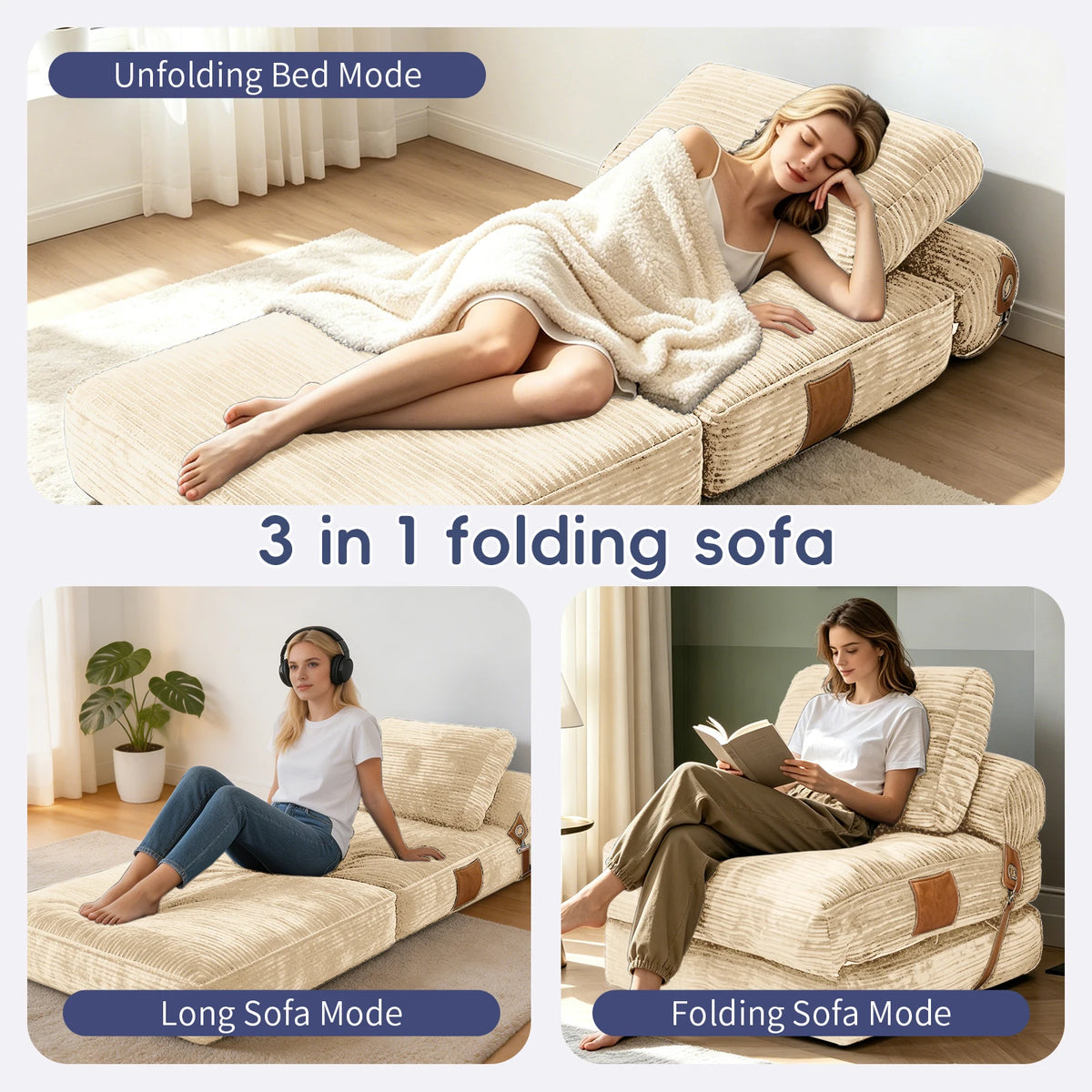 Corduroy Floor Sleeper Sofa