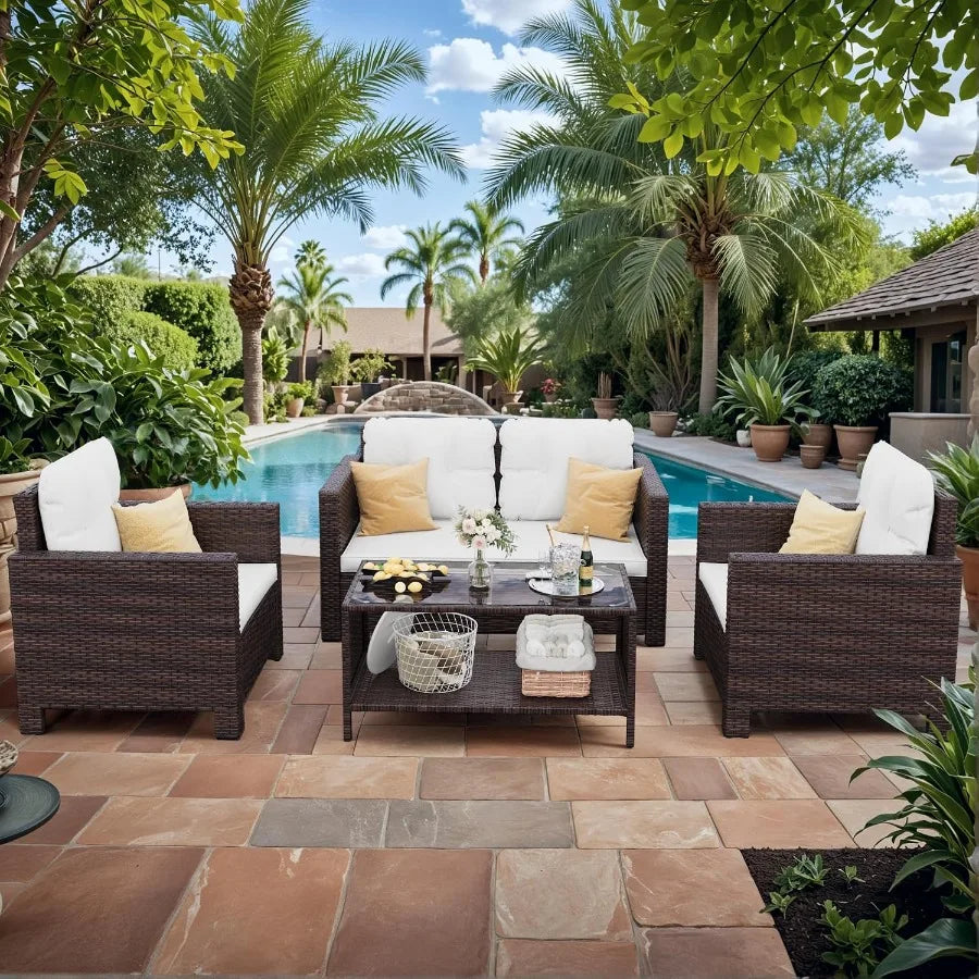 Four-Piece Bamboo Patio Set detail 7