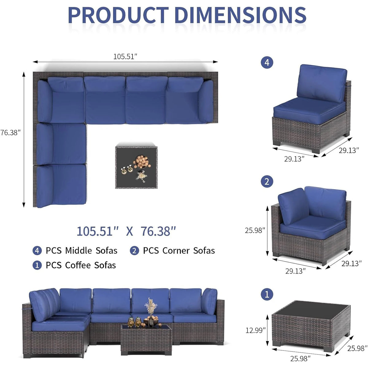 PE Rattan Patio Sectional detail 7