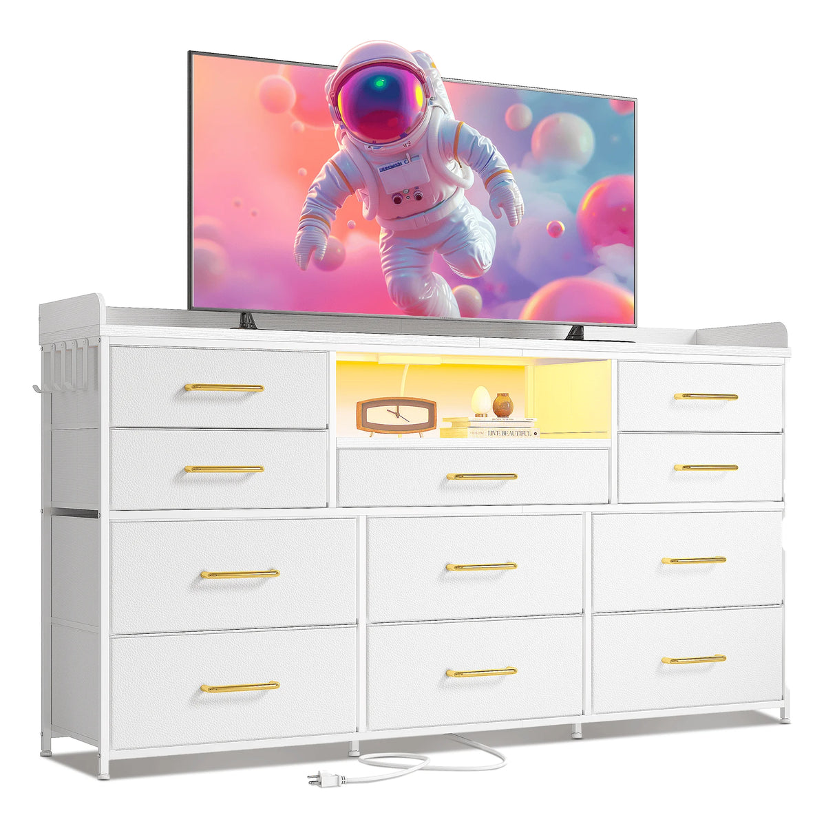 Eleven-Drawer LED Media Console