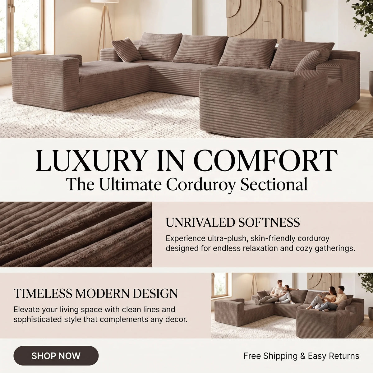 Oversized Corduroy U-Sectional detail 2