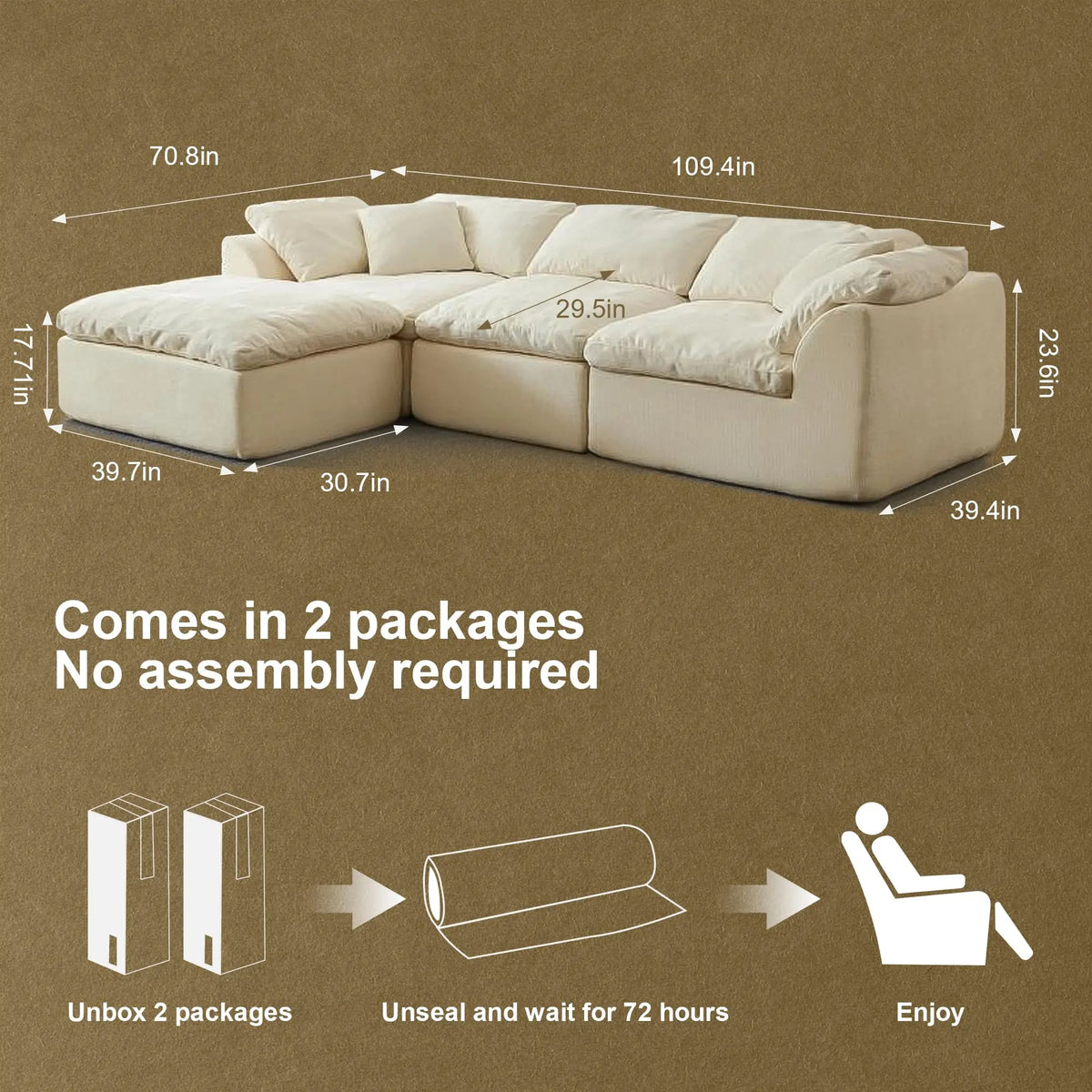 Chenille Sectional with Ottoman