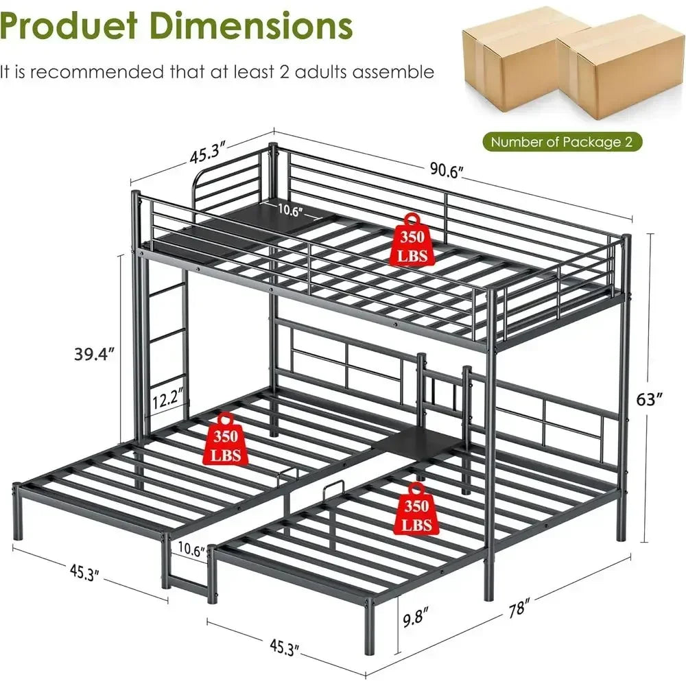 Triple Metal Bunk Bed