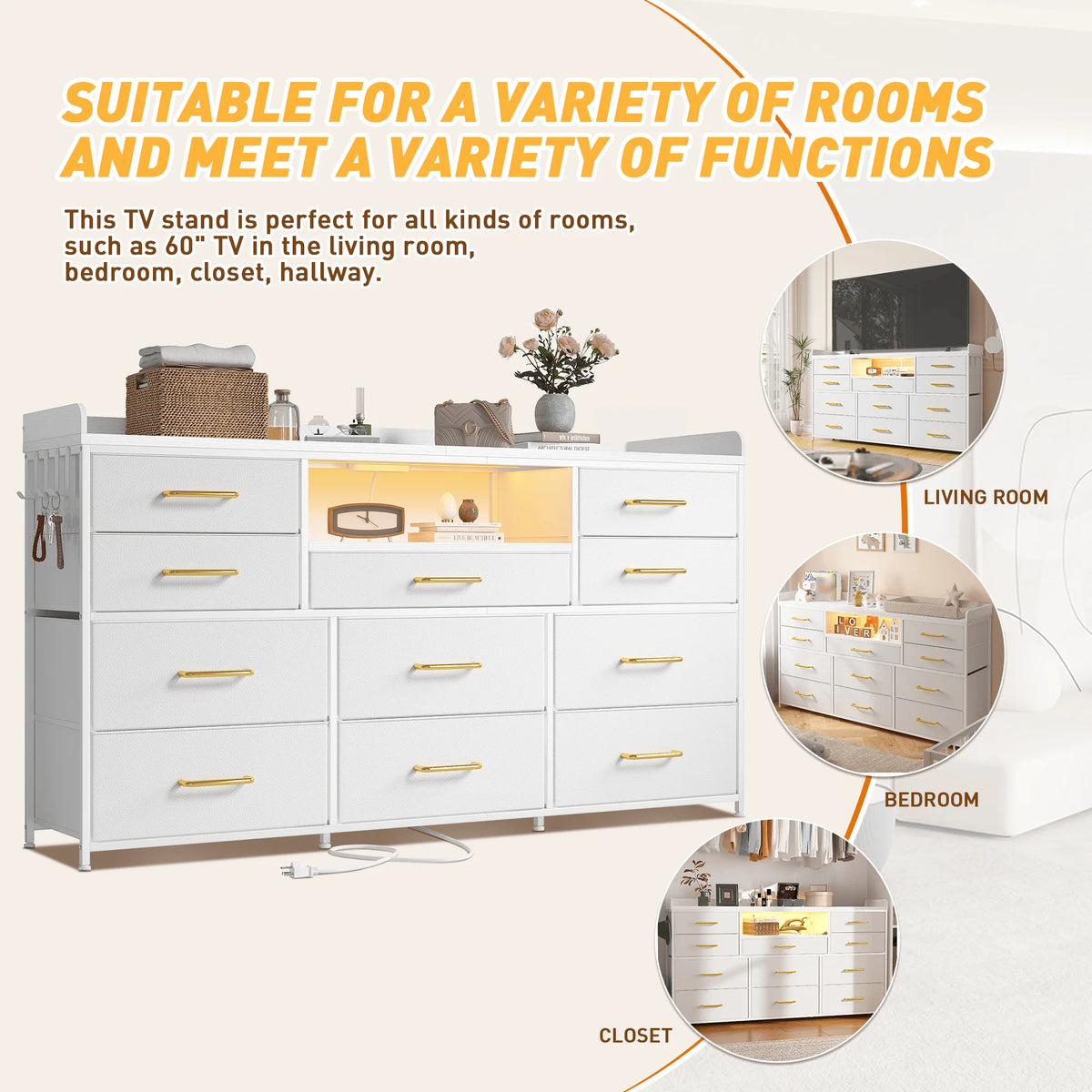 Eleven-Drawer Media Console