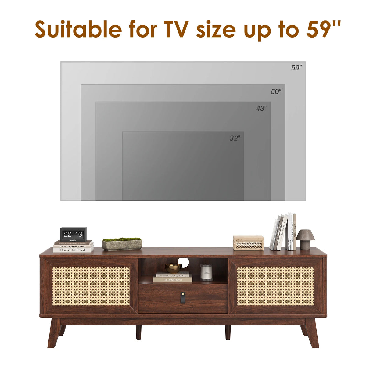 Rattan Door Media Console