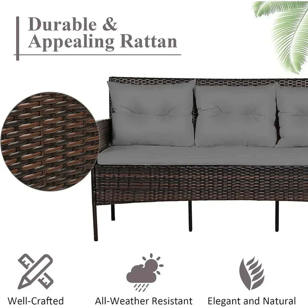 Sofa and Ottoman Patio Set detail 8