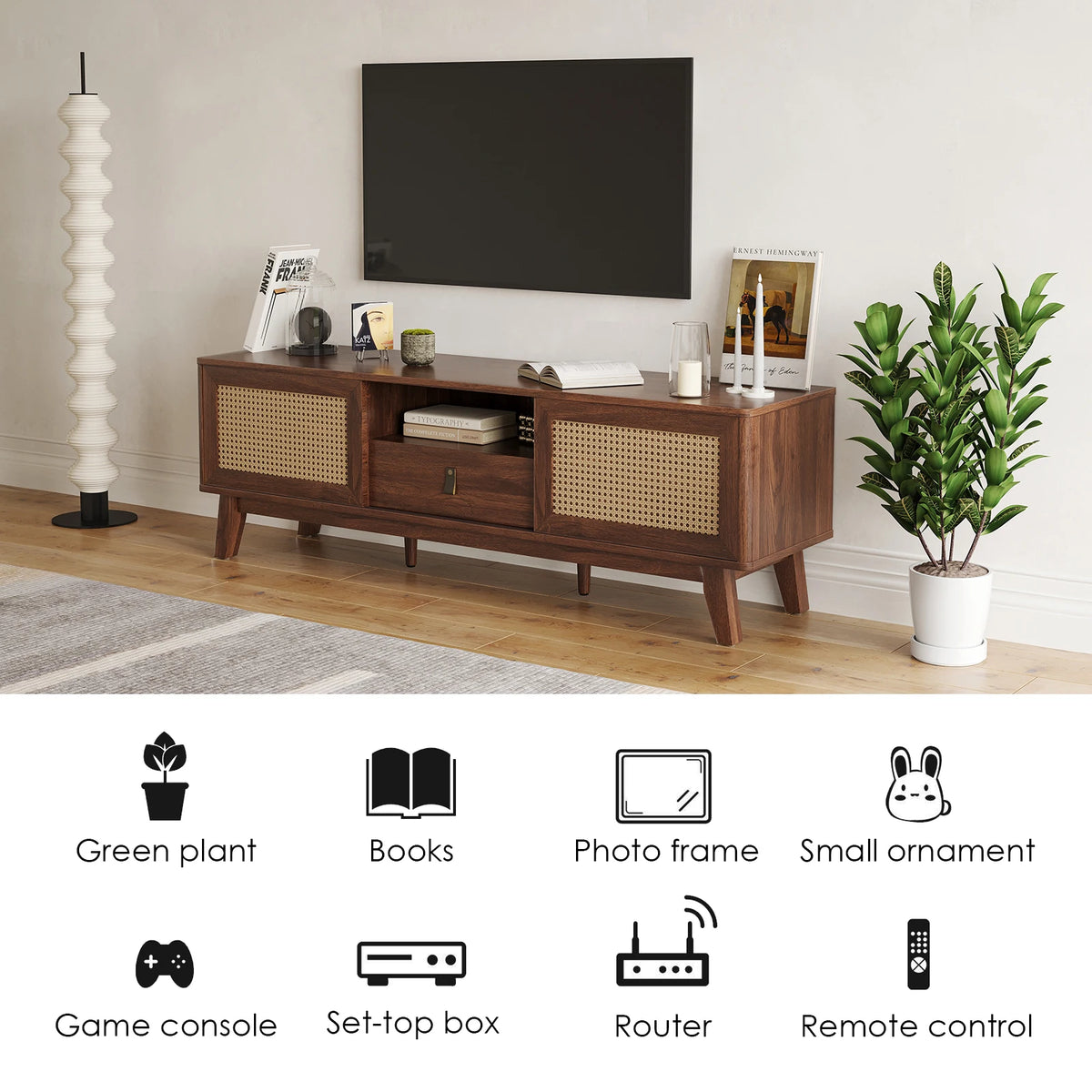 Rattan Door Media Console
