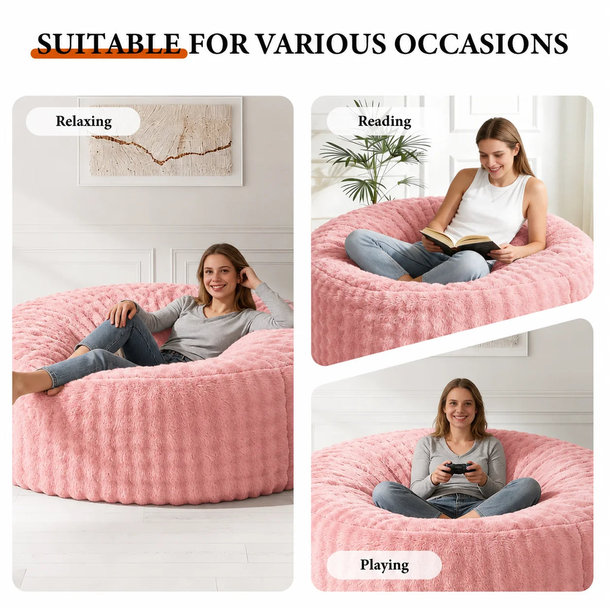 Oversized Faux Fur Bean Bag