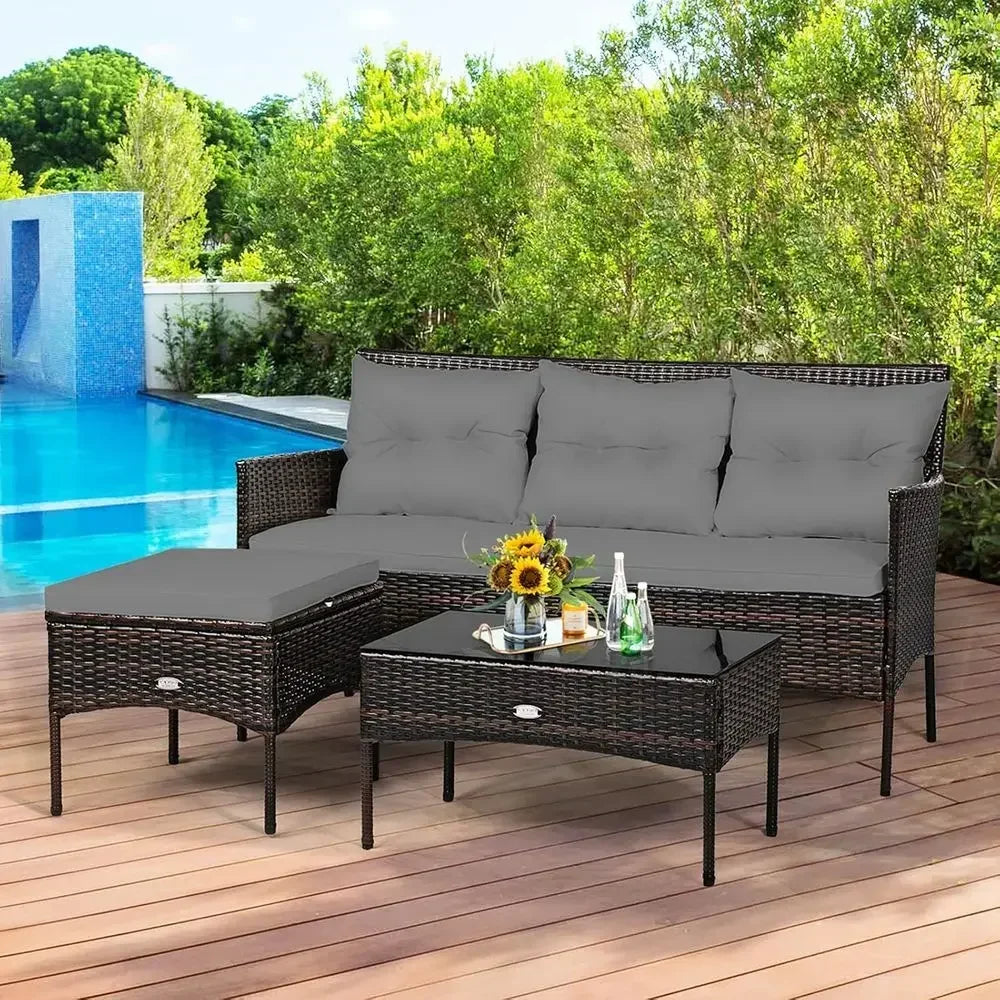Sofa and Ottoman Patio Set