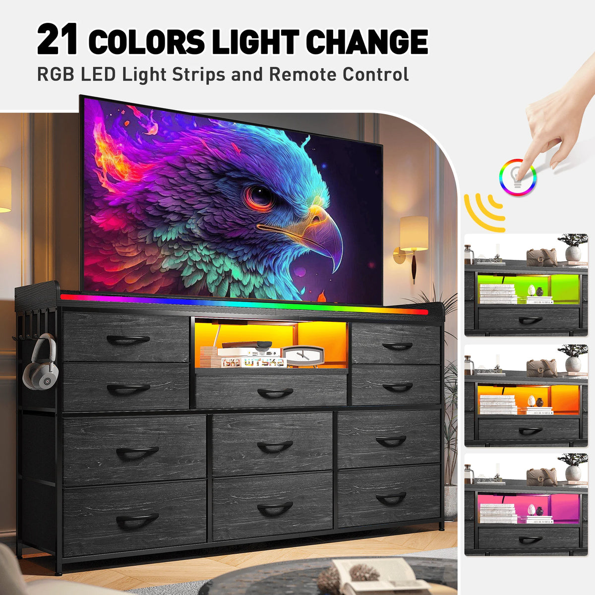 Eleven-Drawer Media Console detail 8