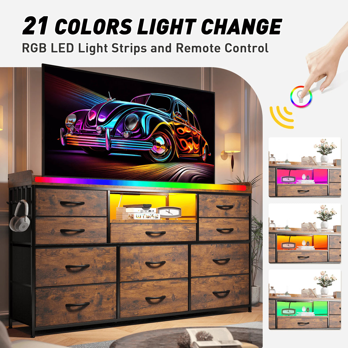 Eleven-Drawer Media Console detail 9