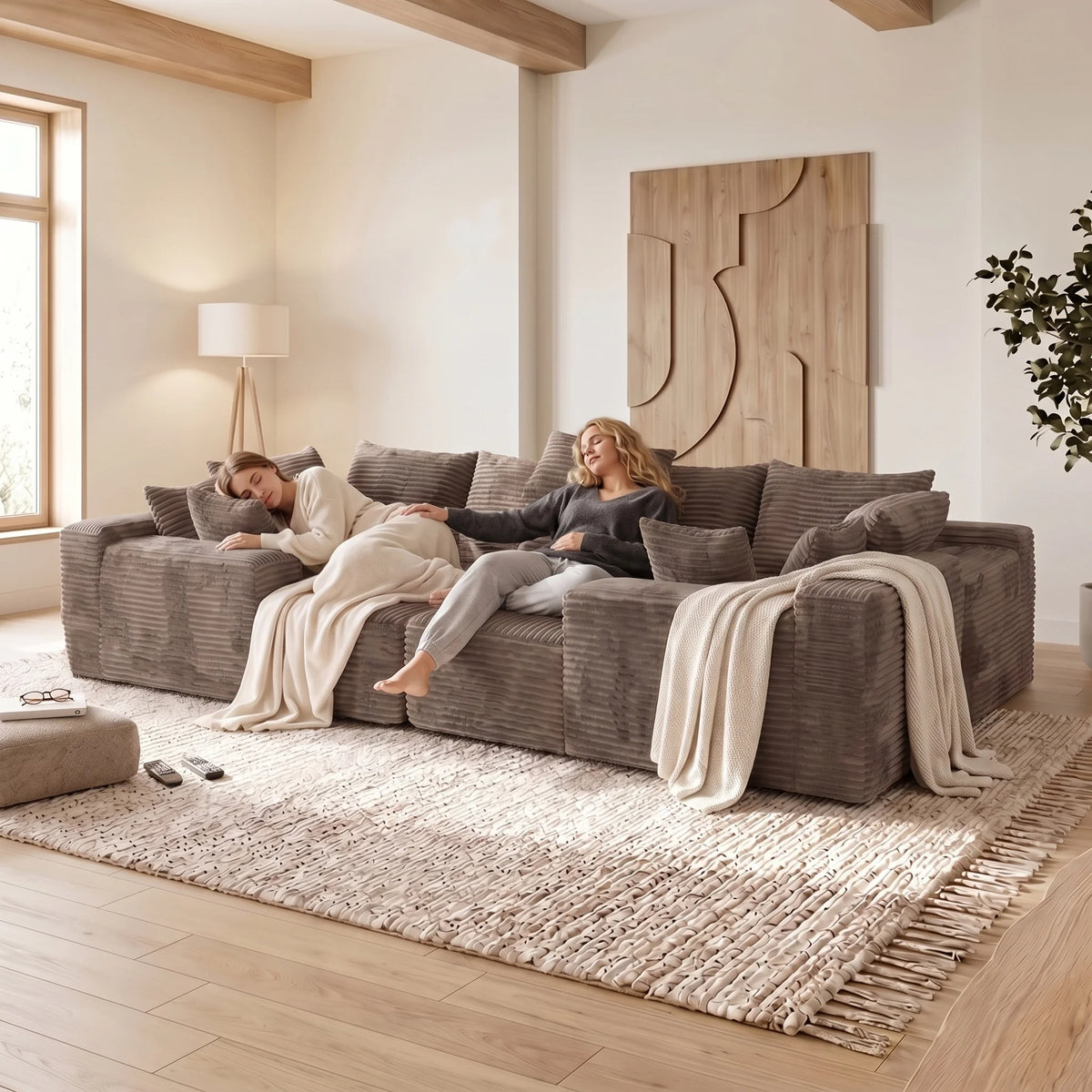 Oversized Corduroy U-Sectional