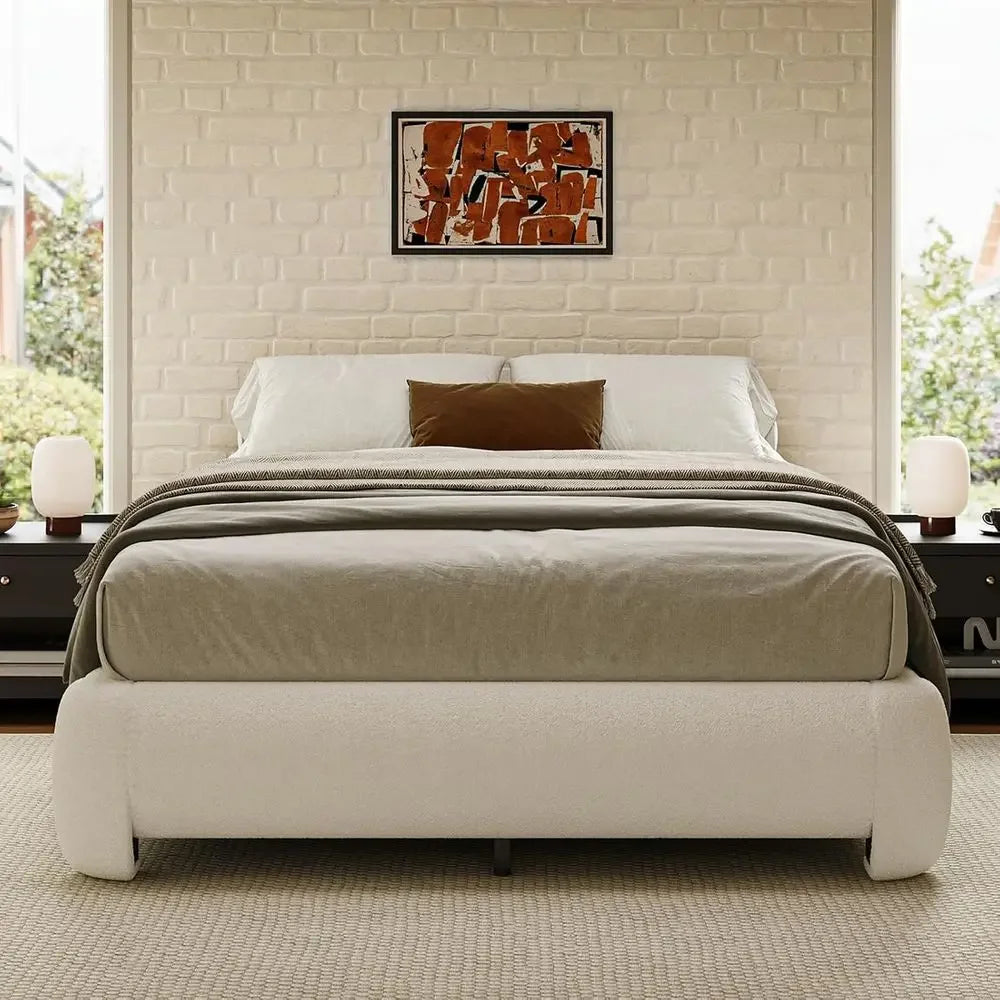 Bouclé Platform Bed Frame detail 5