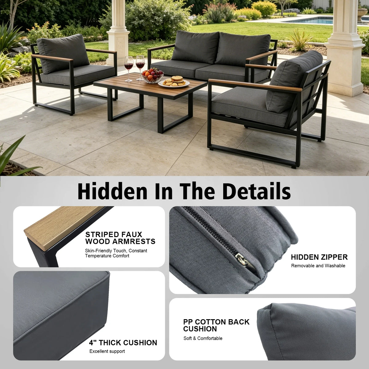 Textilene Patio Conversation Set