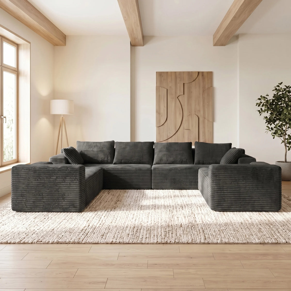 Oversized Corduroy U-Sectional