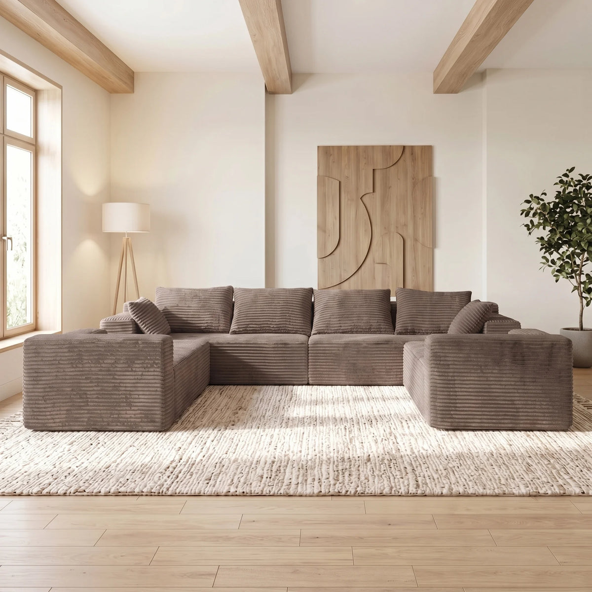 Oversized Corduroy U-Sectional